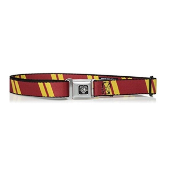 Buckle Down Kids Hash Mark Stripe Double Maroon/Gold Seatbelt Belt NWT - Picture 10 of 10